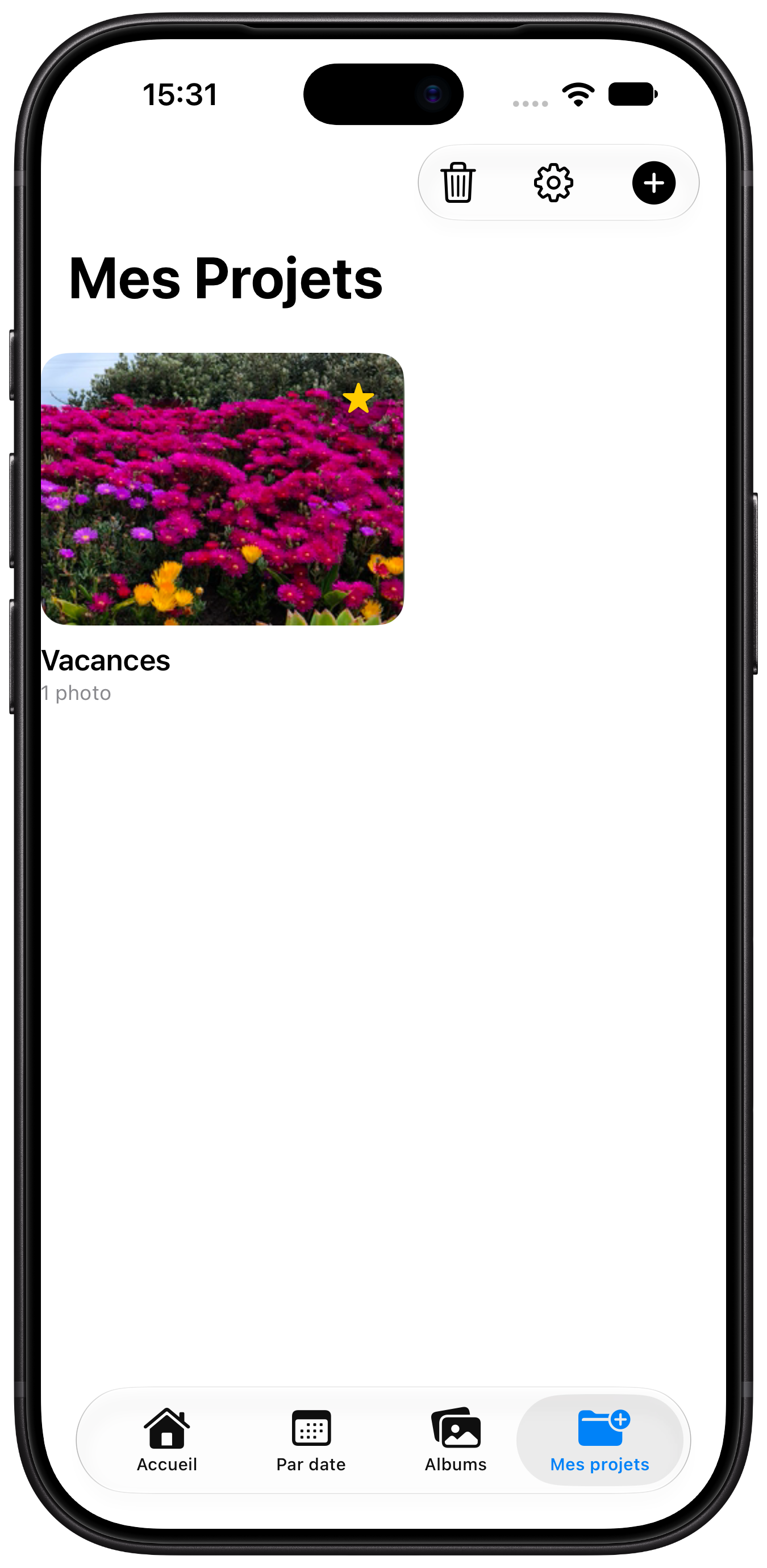 Projets photo dans ScrapPics
